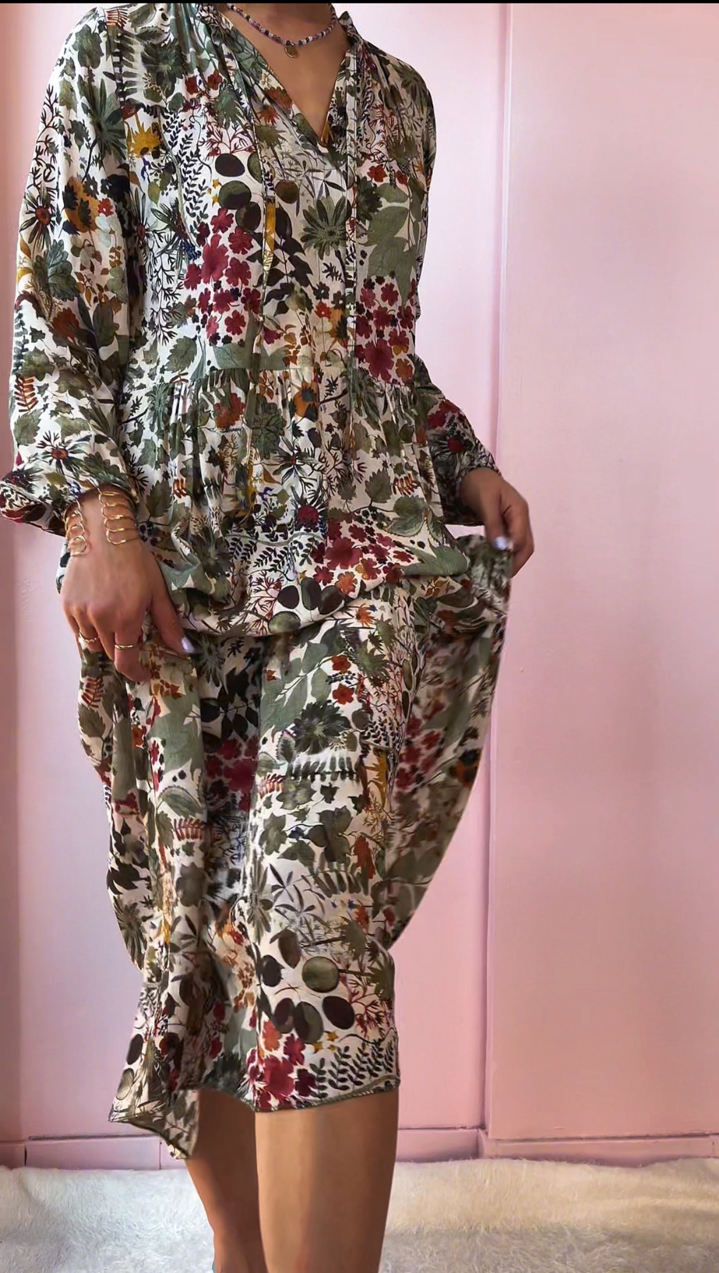 Sukienka maxi w botaniczny wzór id:1435