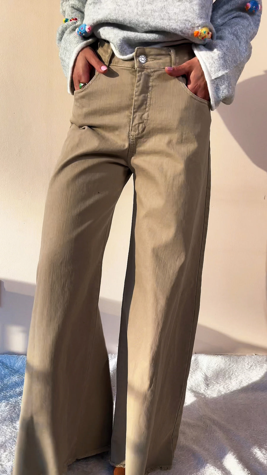 Długie spodnie dżinsowe z szerokimi nogawkami id:1577