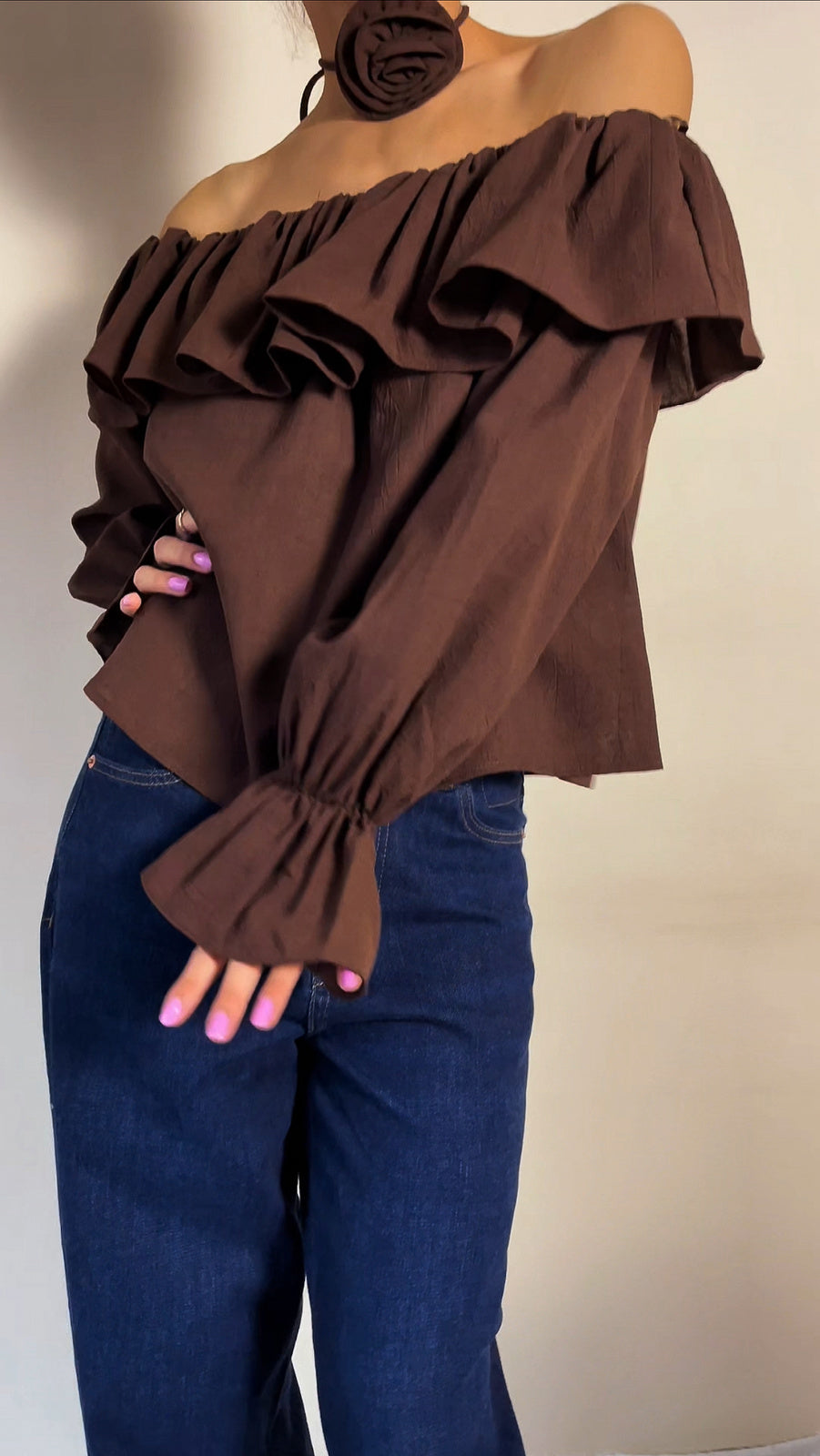 Bluzka hiszpanka z falbanami id:1614