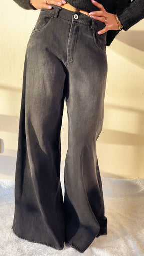 Długie spodnie dżinsowe z szerokimi nogawkami id:1578