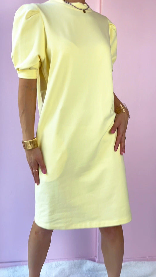 Bawełniana sukienka mini z bufkami na rękawach id:1333