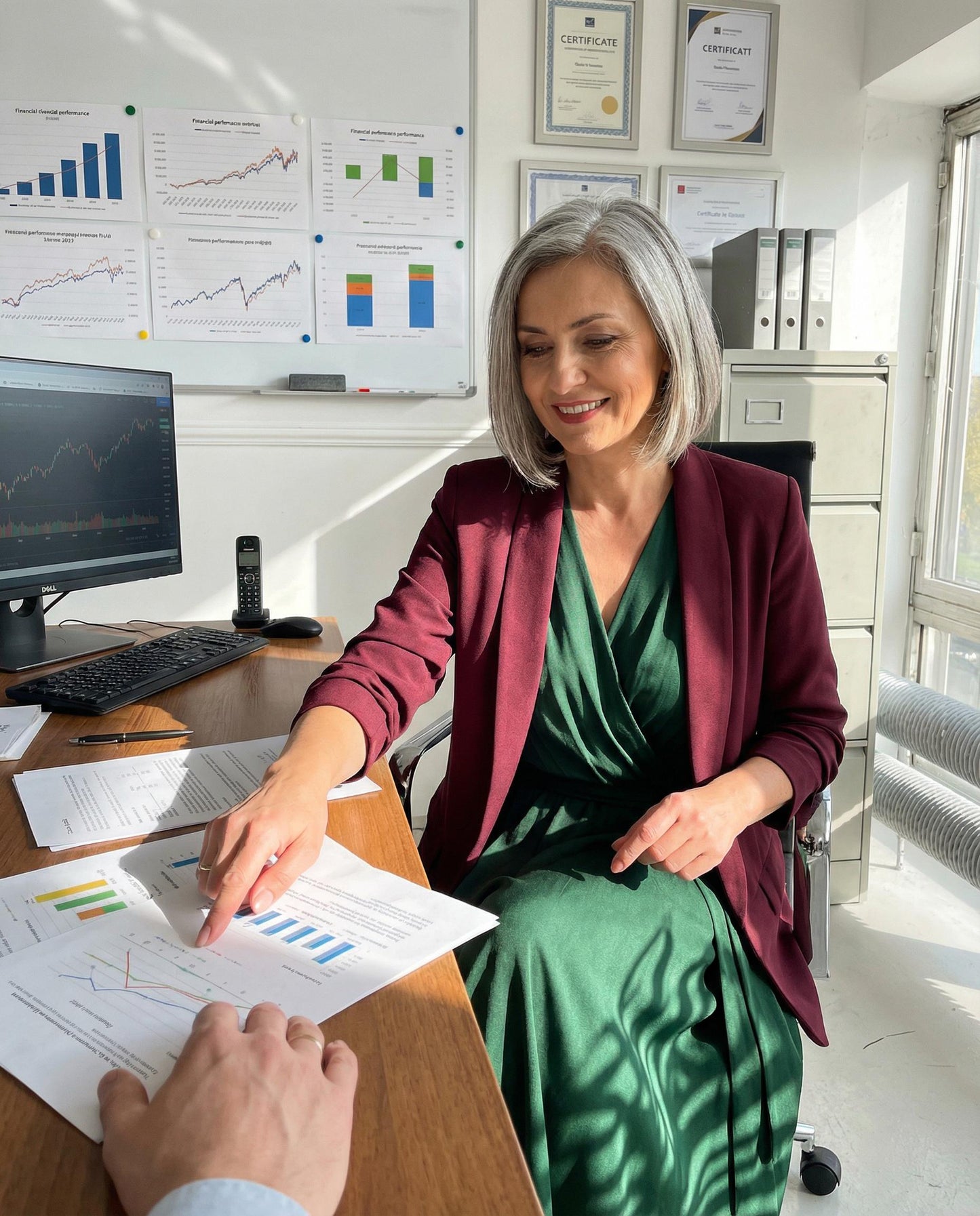 Butelkowo zielona sukienka rozkloszowana midi z wiskozy z bufiastymi rękawami id:938A