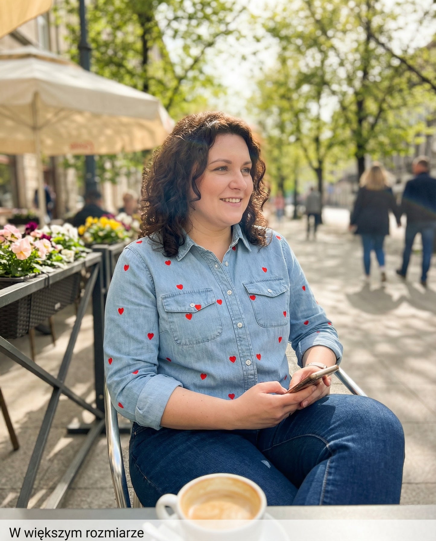 Jeansowa Koszula z ozdobnymi Serduszkami id:2330