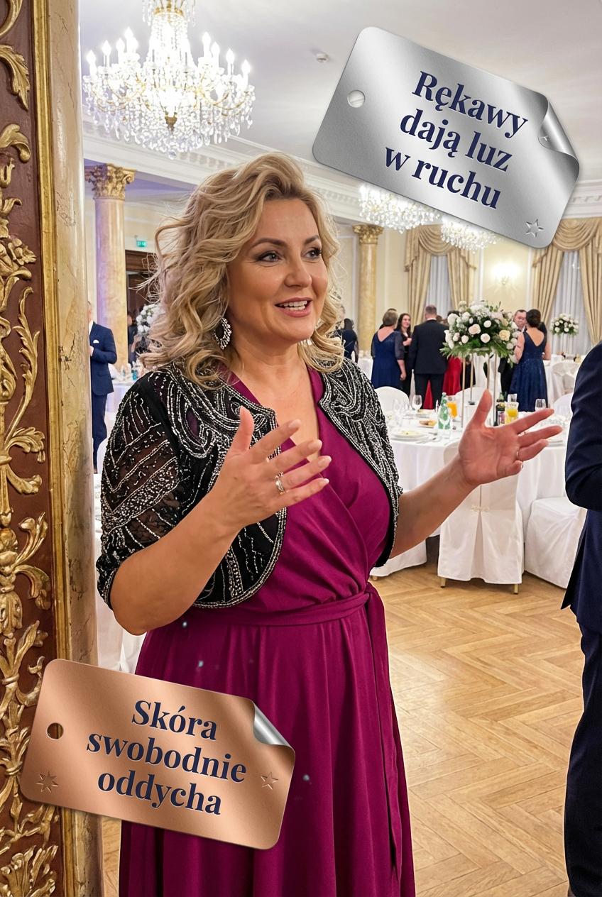 Śliwkowa rozkloszowana sukienka midi z wiskozy bufiastymi rękawami id:641A