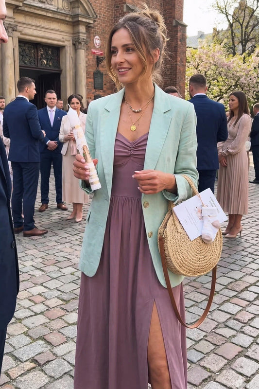 Sukienka midi z wiskozy z kokardami i rozporkiem id:2153