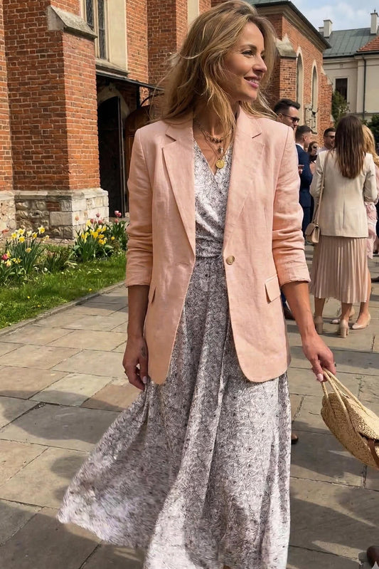 Satynowa sukienka na wesele w czarne kwiaty rozkloszowana midi id:2187