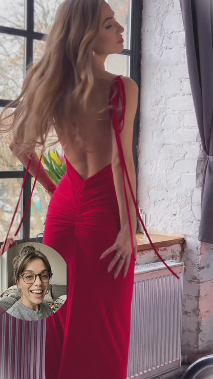 Czarna sukienka dla druhen infinity z odkrytymi plecami i marszczeniem id:984