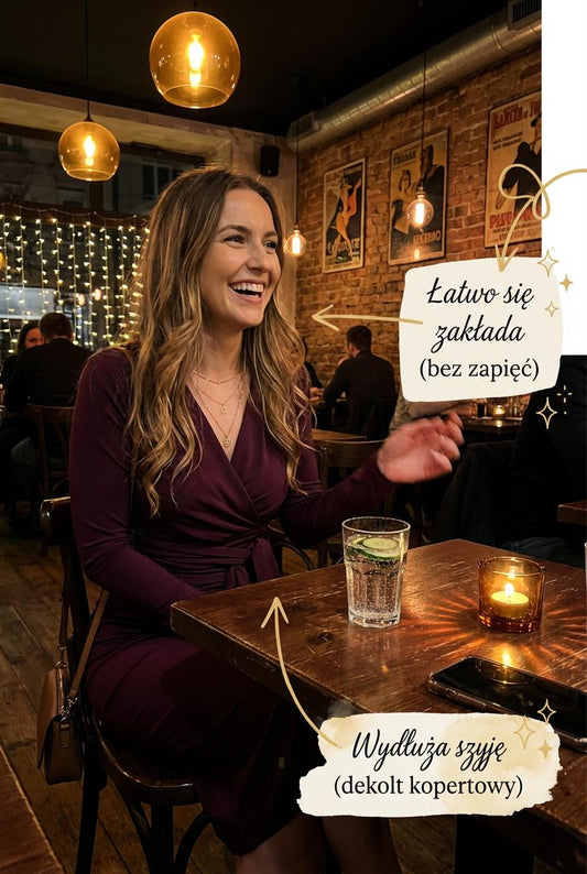 Fioletowa sukienka midi w odcieniu śliwkowym z podszewką ID:122