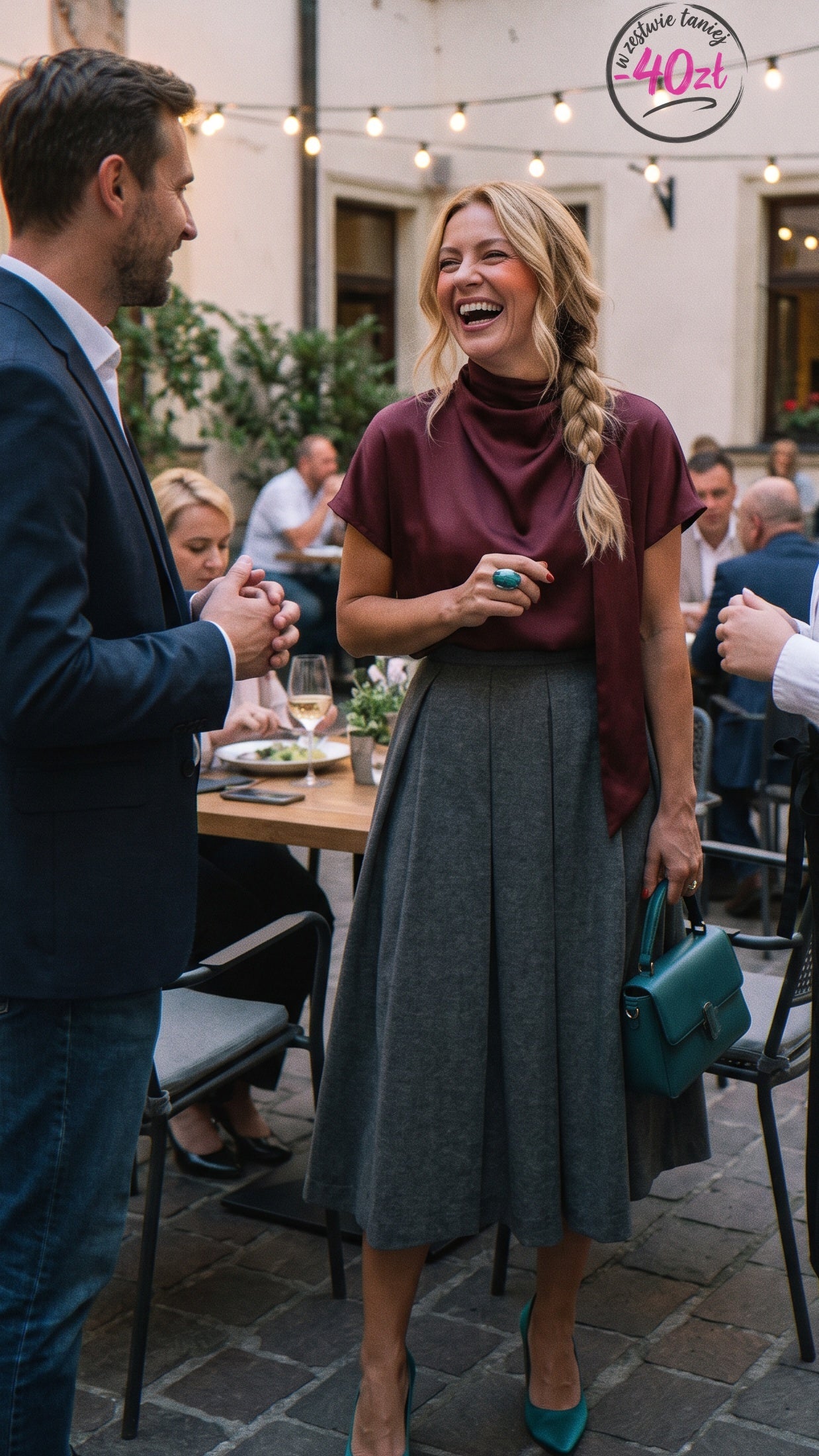 Elegancka Szara Spódnica Midi z Zakładkami id:2561
